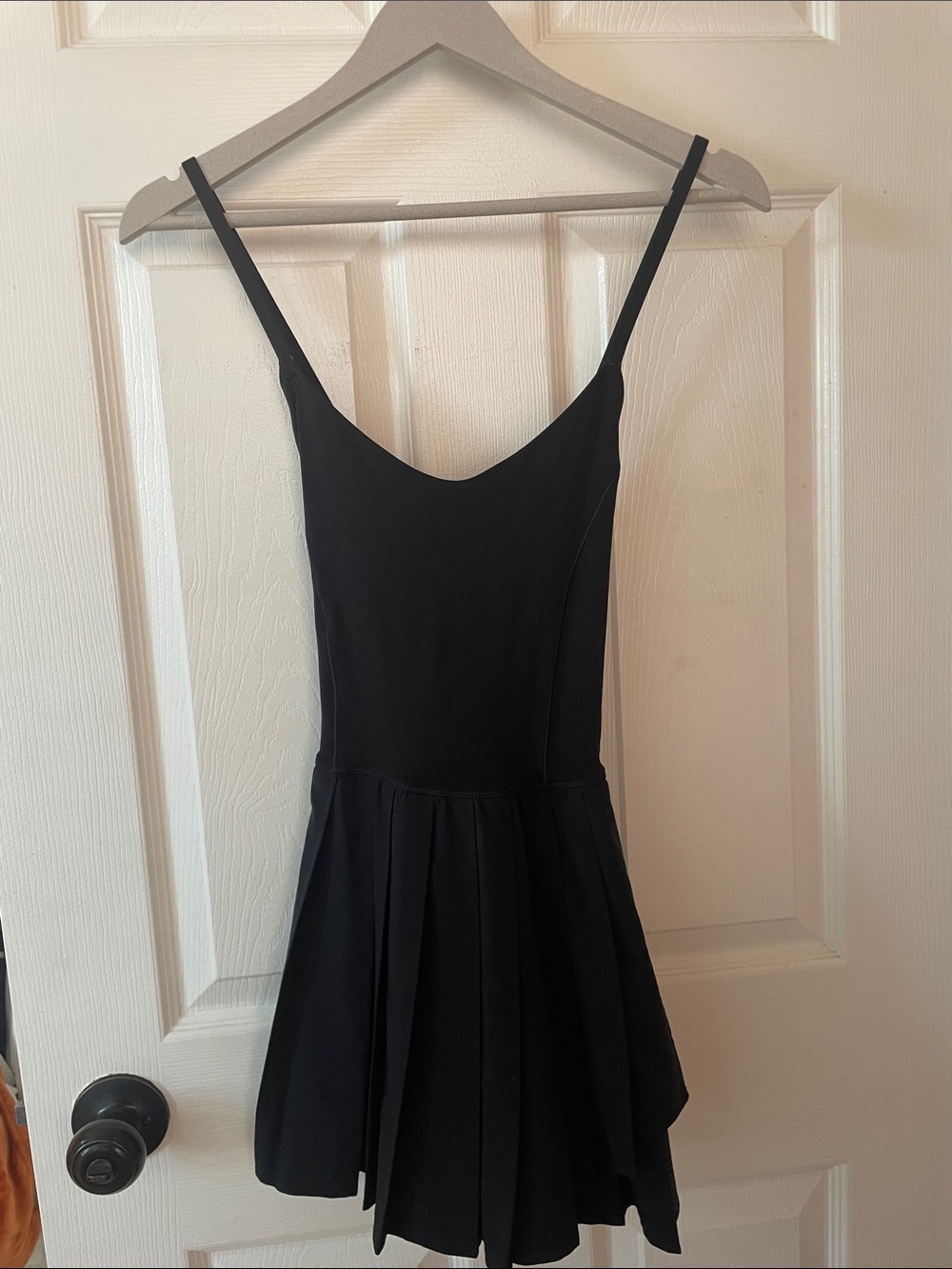 aerie Black Mini Dress with Pleated Skirt